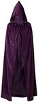 Durio Hooded Cloak Unisex Adult Cloak with Hood Halloween Christmas Cloak Vampire Witch Purple Cape Cosplay Costume C Purple Medium