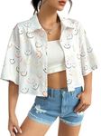 Leriya Fashion Oversized Corp Shirt for Women | Crop Shirt for Women Stylish Western | Short Shirt for Women (X-Large, White)