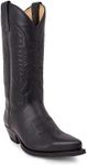 XBTEVUDAK Western Boots Vintage Square Toe Chunky Block Heel Pointed Toe Stitched Leather Cowboy Boots for Country Work Boot