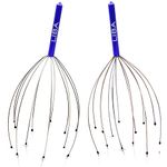 Scalp Massager Tool in Gold (2-Pack) Head Hair Scratcher Massage by LiBa. No Painful Scratches, Tangling, or Pulling Wires with Gentle Beads (Gold, 12 Wire)-Blue-12 Wire