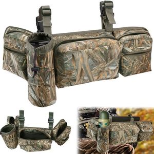 Large Capacity Tree Stand Hunting Bag with 6 Pouches - Camouflage Tree Stand Accessories Front Storage Pack Bag with Bottle Pouch for Climbing or Ladder Stands Deer Hunting