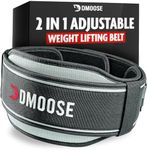 DMoose Gym Back Belt for Men & Women - 2 in 1 Adjustable 4" 6" Width - belt weightlifting with Auto-Locking Buckle - Optimal Back Support dead lifting belt for Weightlifting, Powerlifting