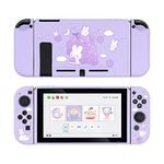 GeekShare Protective Case for Switch, Soft TPU Slim Case Cover Compatible with Nintendo Switch Console and Joy-Con (Grape Bunny),Black