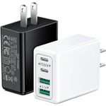 USB C Charger 40W, OKRAY 2-Pack Dual PD+QC Wall Plug 4-Port Type C Charger Fast Charging Blocks Power Adapter Compatible for iPhone 14 13 12 Pro Max, iPad, Airpods, iwatch, Samsung Galaxy S23 Note Tab