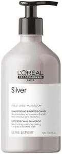 L'Oreal Professionnel Purple Shampoo, Silver Hair Shampoo Neutralizes Unwanted Tones, Neutralizes Yellow Tones, For Natural, Colored, or Bleached White, Silver, and Blonde Hair, 500 ML