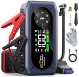 YaberAuto Jump Starter Power Pack 6500A with Air Compressor 150PSI, Car Battery Booster Jump Starter for 9L Gas/8L Diesel, Car Starter Power Bank with Jump leads, Insulated Gloves, 500 Lumens