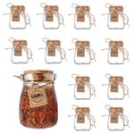 Smiths Mason Jars 12-Pack 100ml Mini Glass Jar with cork lids -7cm x 5cm - Great for Spice Jar, Spell Jars, Food Storage, Giveaways, DIY Projects, Wedding favour Gift, Culture Storage and More