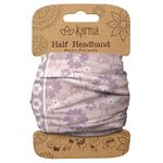 Karma Pink/Lilac Split Floral Headband for Women - Medium - Fabric Headband and Stretchy Hair Scarf - Pink/Lilac