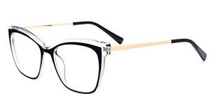 SOOLALA TR90 Spring Hinge Anti Blue Light Reading Glasses Women Computer Eyeglasses Presbyopic Magnifying Glasses, Black, 1.0