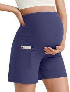 G4Free Pregnancy Shorts Maternity Athletic Shorts Over The Bump Summer Pregnancy Casual Soft Outfits(Purple,XS)