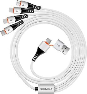 SDBAUX 3A 6 in 1 USB A/USB C Multi Cavo di ricarica Multi Phone Cavo USB A/USB C a 2 iP Micro USB Tipo C Cavo di ricarica rapida, compatibile per telefoni cellulari, Samsung, Google, LG-1.2M