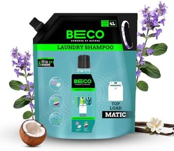 Beco Natural Liquid Detergent Top Load - 4L Refill Pack| Tough Stain Removal | Lavender & Vanilla Freshness | Retains Brightness & Shine | Chemical Free | Top Load Washing Machine Detergent Liquid