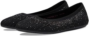 Skechers Women's Cleo 2.0-Glitzy Daze Ballet Flat, Black, 7 US