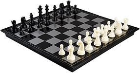 RECTITUDE 12"X 12" Magnetic Folding Chess Set, Educational Game Board for Adult Kids Beginner Chess Board Travel Toys (10 Inch,25.4 x 25.4 x 5.09 cm) (Black Color)