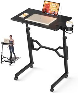 Small Standing Desk with Wheels, Treadmill Desk, Portable Desk for Laptop, Rolling Desk Adjustable Height, Mobile Standing Desk, Walking Pad Desk, Standing Desk for Walking Pad, Bedside Table