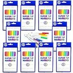 Color Swell Super Tip Washable Bulk Marers Pack 10 Boxes of 8 Vibrant Colors (80 Total)