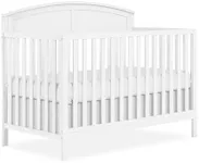 EVOLUR Dream On Me Storybrooke 5 in 1 Convertible Crib in White, JPMA & Greenguard Gold Certified,Built of Sustainable Pinewood, 3 Mattress Height Settings, Non-Toxic Water-Based Paint Finish