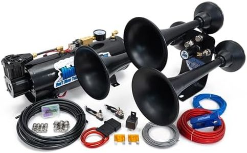 HornBlasters Mini Outlaw 3-Liter Train Horn Kit - Compact 120 PSI Air System - Easy Installation - Loud Multi-Tone Sound - 12 Volt Train Horn Kit for Trucks (HK-MC3B-M3)