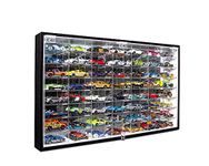 JackCubeDesign Hot wheels 1/64 Scale Diecast Display Case Storage Cabinet Shelf Wall Mount Rack for 56 Hot wheels(Black 24.61 x 13.78 x 2.05 inches)-MK184