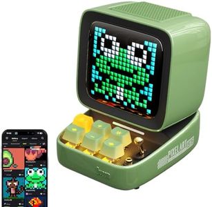 Divoom Ditoo Programmable Pixel Art LED-Bluetooth-Speaker Showing-Clock Emoji DIY Design for Home Wedding Party Decoration with Wireless App Control (Green)