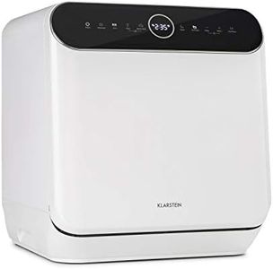 Klarstein Oceana - Mini Table-Top Dishwasher, EEC F, 125 kWh/Year, 2 Place Settings, Free-Standing, Installation-Free, 360 ° Wash, 6 Programmes, Touch Control, Water Consumption: 6 L, 58 dB, White