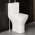 Square Comfort Height Close Coupled Toilet with Heavy Duty Soft Close Seat