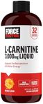 Force Factor L Carnitine Supplement, Liquid L-Carnitine 3000 mg to Help Turn Fat Into Energy, Support Muscle Recovery, and Boost Cellular Energy, Maximum Strength, Non-GMO, Orange Flavor, 16 Oz.