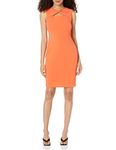 Calvin Klein Women's Cutout Detail Chest Sheath Dress, Ember, 14