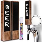 Silginnes Beer Tap Handles - Beer Tap - Pack of 2 - Chalkboard Included - Pen Included - Chalkboard Tap Handle - 1919 Tap Handle - Cool Beer Taps Handles - Brown Chalkboard Beer Tap Handle