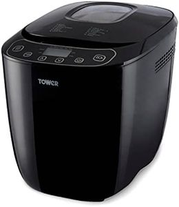 Tower T11003 2 lb Digital Bread Maker with 12 Automatic Programs, 13 Hours Delay Timer, 60 Minutes Keep Warm Function, Adjustable Crust Control, Non-Stick Bread Pan, 550 W, Black