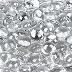 Holy Fire 10 LBS Fire Glass Beads for Fire Pit, 3/4 Inch Reflective Fire Glass Fire Beads Rocks for Natural or Propane Gas Fireplace, Fire Bowls, Indoor & Outdoor Landscaping (Crystal Ice Luster)