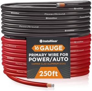 InstallGear 16 Gauge AWG Speaker Wire True Spec and Soft Touch Cable Wire (250ft Red/Black) | for Car Speakers, Stereos, Home Theater Speakers, Surround Sound, Radio | 16 Gauge Wire/Speaker Cable