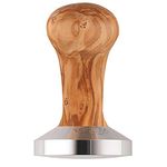 Metallurgica Motta 58 mm Olive Wood Espresso Tamper with Convex Stainless Steel Base