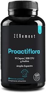 Probióticos y Prebióticos Intestinales, 120 Cápsulas Gastrorresistentes | 19 cepas (30 mil millones de UFC) + Inulina | Suplemento Digestivo & Sistema Inmune | Vegano | Zenement