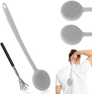 Back Scratcher, 2025 New All Body Scratcher with 2 Scratch Surface, Back Massager & Scalp Massager & Scalp Exfoliator, Deep Back Scratcher for Men/Women, Long Handle Backscratchers for Adults (Grey)