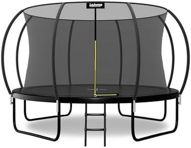 LeJump Outdoor 10Ft Trampoline, ASTM Approved Big Trampolines with Enclosure Net and Ladder, Backyards Recreational Trampoline for Adults and Kids Heavy Weight Limit (Black)