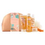 Sanctuary Spa Gift Set, Uplifting Moments Travel Wash Bag Vegan Beauty Gift, Gifts For Women, Gift For Her, Pampering Set, Body and Bath Set, For Birthday, Vegan Free