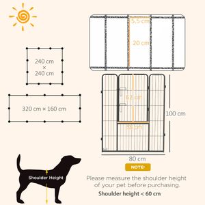 PawHut 12-Panel Dog Playpen, 60cm – Indoor/Outdoor Pet Fence