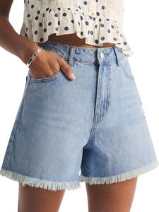PINKMSTYLE Jean Shorts for Women High Waisted Casual Ripped Denim Short Frayed Hem Summer Trendy Jorts Light Blue X-Large