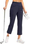 Soothfeel Women's Golf Pants with 5 Pockets High Waisted Stretch Sweatpants Travel Athletic Work Ankle Pants for Women, 03-navy Blue, M