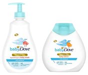 Baby Dove Rich Moisture Hair to Toe Baby Wash, 400 ml & Rich Moisture Nourishing Baby Lotion (200ml) Combo