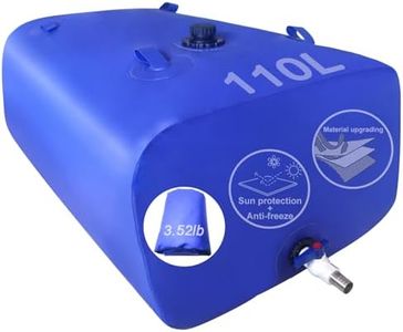 Portable Water Tank, 30gal/110L Collapsible Water Storage Bladder with 3/4" PVC Spigot Suitble Emergency Water Storage etc., Blue, Tintsabo