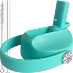 Straw Lid for Hydroflask Wide Mouth Lid Replacement, Flexible Large Handle for Hydro Flask Straw Lid Cap Top Accessories 12 16 18 20 32 40 64 oz, Teal