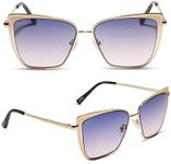 DIFF Grace Cat Eye metal sunglasses for women, lightweight oversized UV400 protection