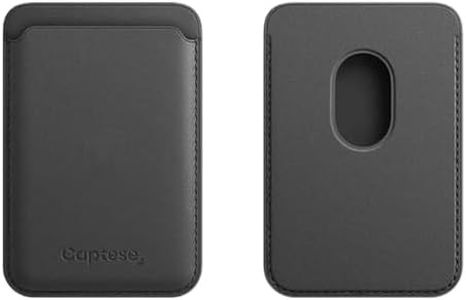 Captese Faux Leather Unisex MagIT Wallet Pouch, Card Holder, Compatible with MagSafe/PixelSnap, for iPhone 17/16/15/14/13/12/Pixel 10 Series (Black)