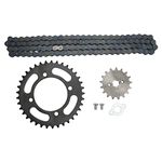 125cc Dirt Bike Sprockets 420 17T Rear Sprocket and 37T Front Sprocket Kit 45 Steel Chain and Sprocket Kit for 50cc 70cc 90cc 110cc 125cc Dirt Pit Bike and Mini Bikes ATVs Go Kart