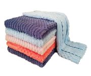 DIVYAH Microfiber Dish Towel for Cleaning | Set of 6 | Super Absorbent Quick Drying, Reusable Dish Washing Cloths for Cleaning, Fluffy, 250 GSM, Dishcloth Home/Kitchen Essential