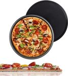 Big BOX-23 Cm Carbon Steel Pizza Tray | Non-Stick Bakeware | Round Shape Plate | Cake Pizza Pan Baking Mould | Used in Serving Microwave Oven, OTG | Baking Tools | Black (23 cm)