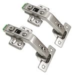 ANGSTROM 2-Pack Lazy Susan Cabinet Hinges, Full Overlay Concealed European Style for Outer Corner Door, 3D Adjustable Clip-On (135-Degree)