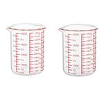 High Borosilicate Glass Measuring Cup-V-Shaped Spout，Glass Measuring Beaker for Kitchen or Restaurant, Easy to Read, 120 ML (4 Oz)-Pack of 2